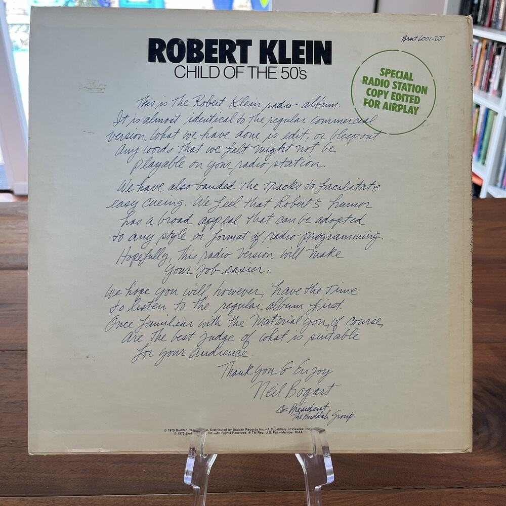 Robert Klein Child of the 50s LP 1973 Brut 6001DJ Rare Edited Radio Station Copy - Picture 12 of 12